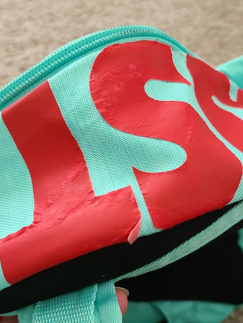 Nike Mint Green Backpack With Keychain with Red Swoosh Accents - Picture 5 of 7